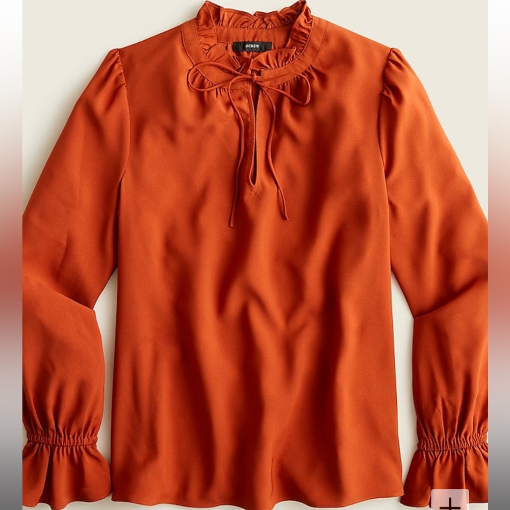 J.Crew gathered ruffle drapey top - Deep ember, size XS